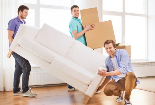 Office furniture pick-up in a London business area