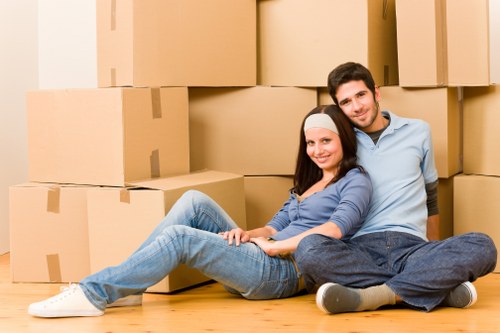 Office furniture and IT equipment being moved in London