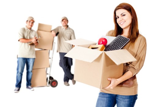 Successful relocation with organized boxes and moving truck