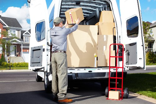 Moving truck outside a London property with access challenges
