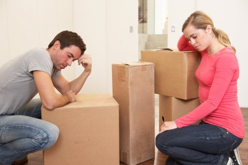 Removal van being loaded for a house move in London