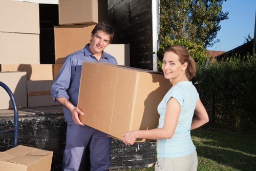 Office furniture and equipment being moved between London premises